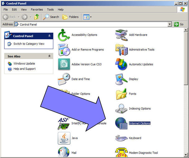 Control panel screen shot