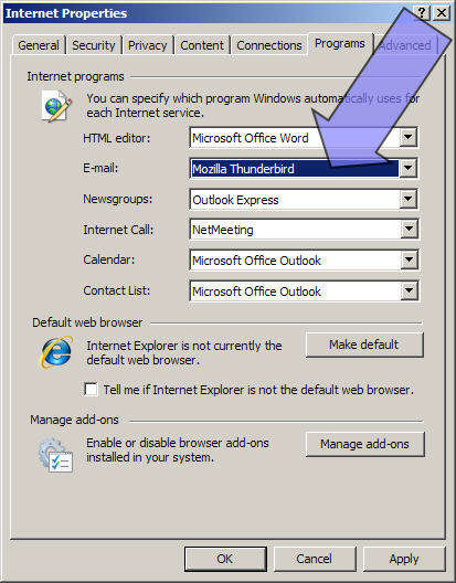 Internet Properties window