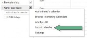 Google calendar import step Google calendar import step