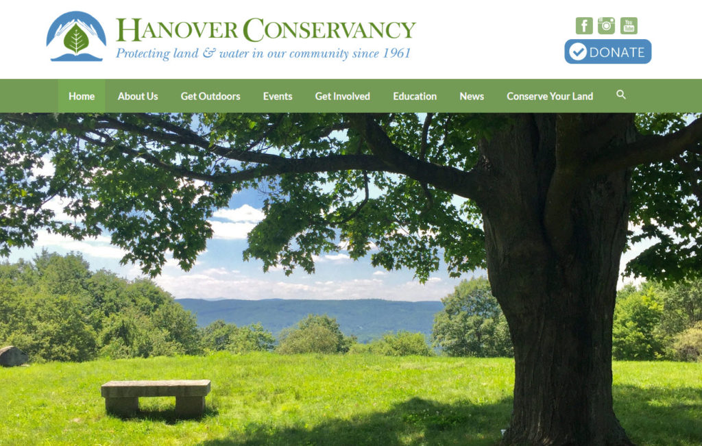 Hanover Conservancy new site screenshot